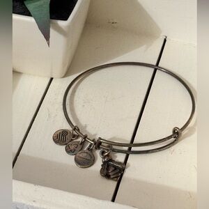 Alex and Ani Silver Bee Charm Bangle Bracelet